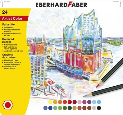 Eberhard Faber EF 516124 Kleurpotloden Metaaletui A 24 Stuks