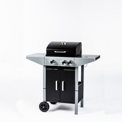 Garden Grill Oberflächenbrenner Master 2-Ring-Grill 1 Seitenbrenner Schwarz