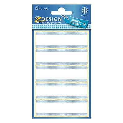 Avery AV 59375 Z Design Diepvriesetiketten 76x22 mm 25 Stuks Wit/Blauw