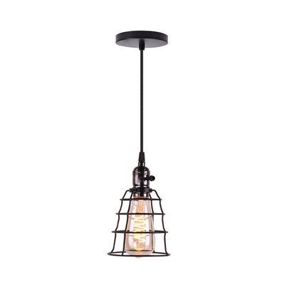 Homestyle Pro MK005 B Industri&euml; le Hanglamp 12x20 cm Zwart/ Metaal