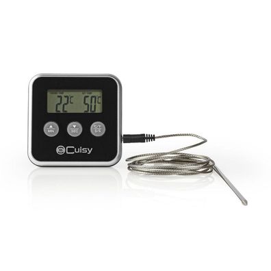 Nedis KATH105BK Vleesthermometer 0 250 &deg; c Digitaal Display Timer
