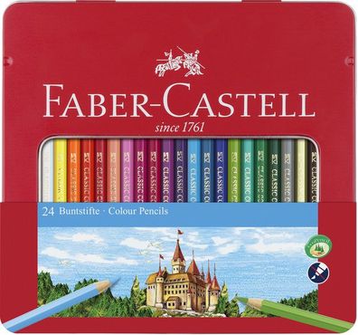 Faber Castell FC 115824 Kleurpotlood Faber Castell Castle Zeskantig Metalen Etui Me..