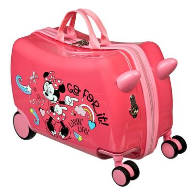 Minnie Mouse Rolkoffer met Zitgedeelte: Minnie Mouse Trolley met een zitgedeelte.