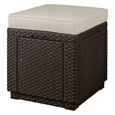 Sitz Cube Gartenstuhl Terrasse Möbel Garten Sitz UV Beständig Braun Beige