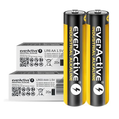 40 Stück Batterie AA AAA everActive Industrial Alkaline Batterien