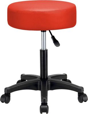 Monzana Bureaustoel draaistoel kruk met gestoffeerde zitting in rood