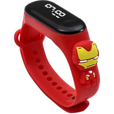 Iron Man Silikon Armbanduhr - Marvel Comics Takara Tomy Kinder Silikon Armbanduhren