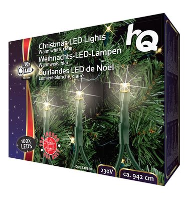 HQ HQCLS48660 Kerstverlichting 100 LEDs 3W 9,42M Warm Wit Binnen