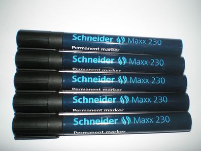 5 Schneider Maxx 230 Permanent-Marker schwarz 123001 Rundspitze