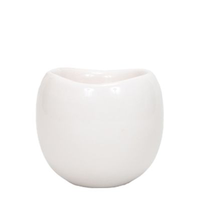 Übertopf "Bowl" - elegantes weiß - rund - passend für 9cm Töpfe