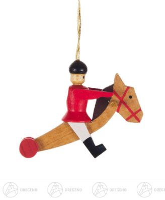 Baumschmuck Behang Reiter rot auf Steckenpferd BxHxT 4 cmx3 cmx1 cm NEU