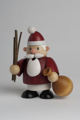 Räuchermann Weihnachtsmann mit Rute Mini BxTxH= 8x5x11cm NEU Rauchen Rauchfigur