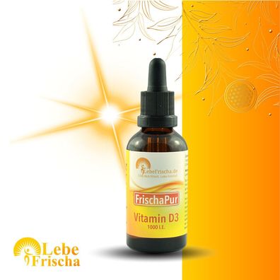 LebeFrischa natürliche Vitamin D3 Tropfen 50ml aus Lanolin 1000 I.E.