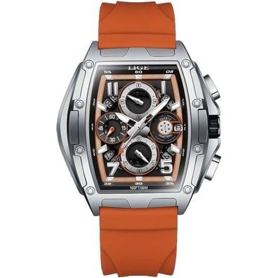 S-Watchmaker Orange-Silber Bomba Uhr - Sportliche Chronograph mit großem Zifferblatt