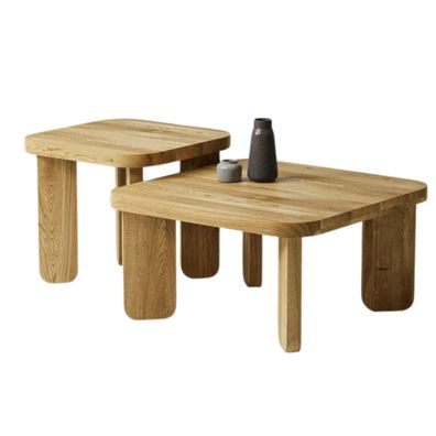 Couchtisch - SET aus massivem Eichenholz zwei Tische stabil & modern