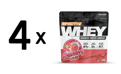 4 x Whey Protein, Strawberry Creme - 2000g