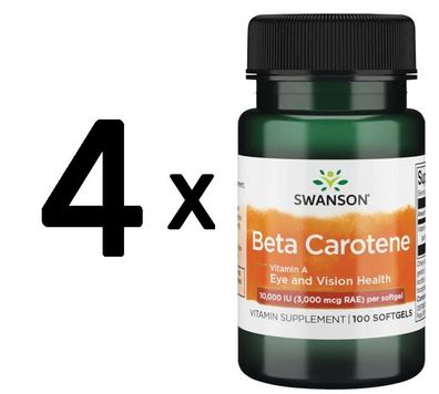4 x Beta-Carotene (Vitamin A), 10 000 IU - 100 softgels