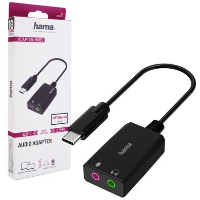 Hama USB-C externe Soundkarte auf 3,5mm Klinke-Buchse Adapter Audio Konverter