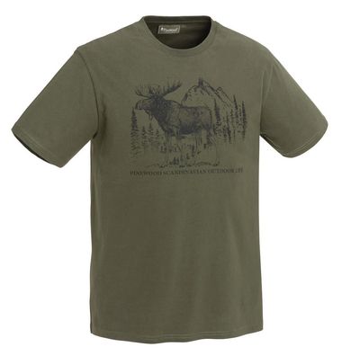 Pinewood 5571 Moose T-Shirt Green (100) - Größe: S