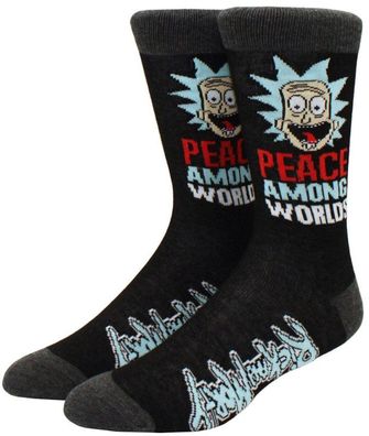 Rick & Morty Cartoon Socken - Peace Among Worlds 360° Motiv Lustige Heroes Socken