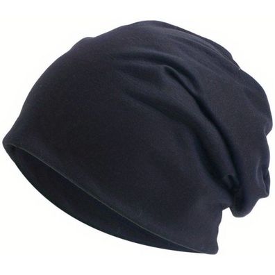 Schwarze Jersey Chemomütze - Rutschfeste Atmungsaktive Beanie Mütze - Kopfbedeckung
