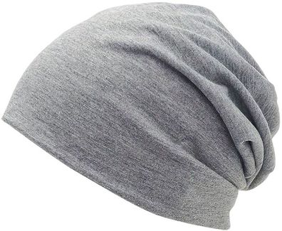 Graue Jersey Chemomütze - Rutschfeste Atmungsaktive Beanie Mütze - Kopfbedeckung