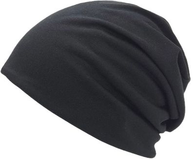 Schwarze Jersey Chemomütze - Rutschfeste Atmungsaktive Beaniemütze - Kopfbedeckung