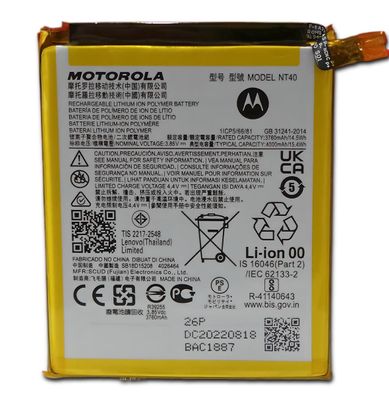 Original Motorola NT40 Akku Für Motorola Moto E20 Moto G PURE 4000mAh