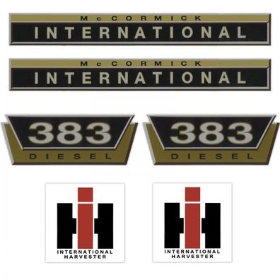 IHC International 383 Diesel Gold Groß - Traktor Schlepper Aufkleber Klebefolie