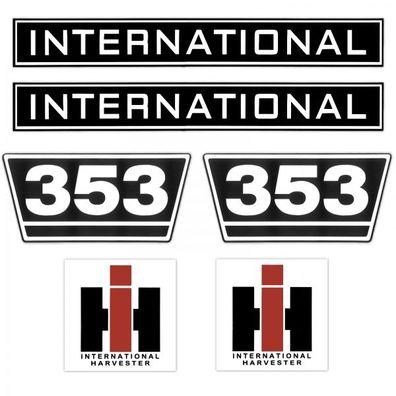 IHC International 353 Schwarz Weiß Klein Traktor Schlepper Aufkleber Klebefolie