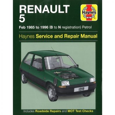 Renault 5 Feb.1985-1996 956/1108/1237/1390/1397/1721cc Reparaturanleitung Haynes