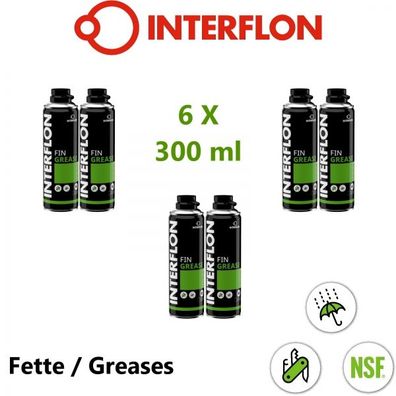 Interflon Fin Grease 6x 300 ml Aerosol Mehrzweckfett Schmiermittel MicPol