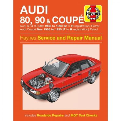 Audi 80 90 Coupe 10.1986-1990 Benzin Limousine Reparaturanleitung Haynes
