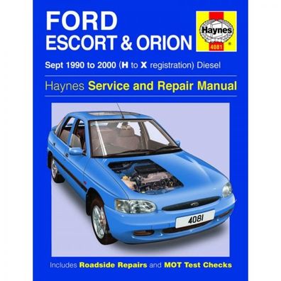 Ford Escort Orion 1990-2000 Diesel Reparaturanleitung Haynes