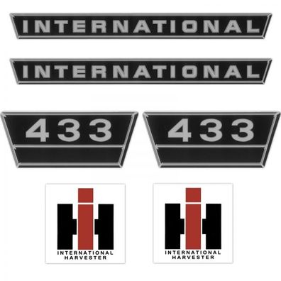 IHC International 433 Schwarz Silber Groß Schlepper Traktor Aufkleber Klebefolie