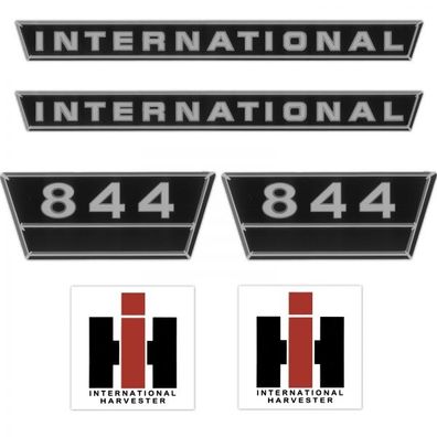 IHC International 844 Schwarz Silber Groß Schlepper Traktor Aufkleber Klebefolie