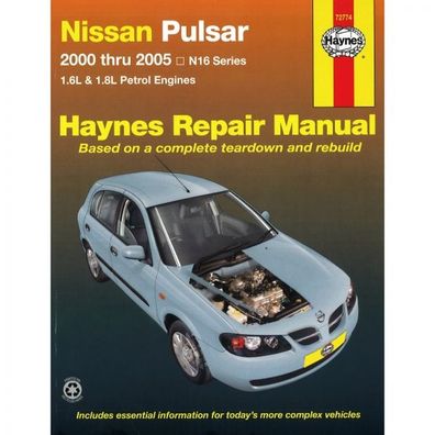 Nissan Pulsar 2000-2005 Reparaturanleitung Werkstatthandbuch Haynes