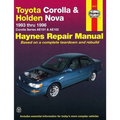 Toyota Corolla Holden Nova 1993-1996 Reparaturanleitung Werkstatthandbuch Haynes