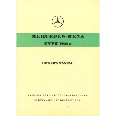 Mercedes-Benz W 120 type 180a 06.1957-07.1959 owners manual