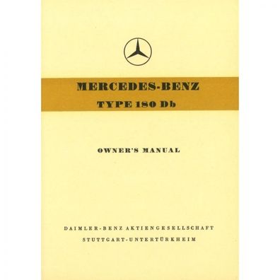 Mercedes-Benz W120 type 180Db 1959-1961 owners manual