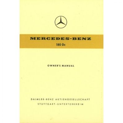 Mercedes-Benz W120 type 180Dc 1961-1962 owners manual