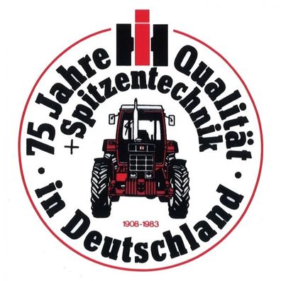 IHC International Mc Cormick 75 Jahre Qualität Traktor Aufkleber Klebefolie