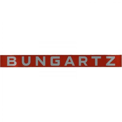 Bungartz Silber Rot Metallic Schriftzug Schlepper Traktor Aufkleber Klebefolie