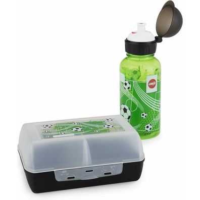 emsa Kinder Trinkflasche & Lunchbox Fußball transparent