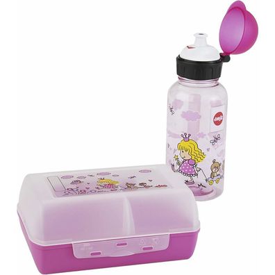 emsa Kinder Trinkflasche & Lunchbox Prinzessin transparent