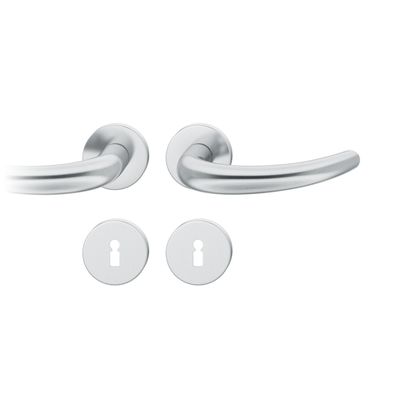 AGL3-Drückergarnitur links 8mm BB Rundrosette, max. 35°. TS 39-48mm