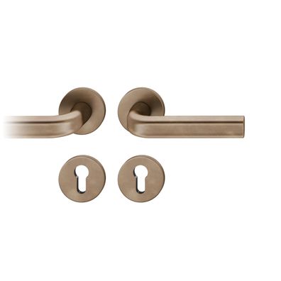 FS-AGL3-Drückergarnitur links 9mm RZ Rundrosette, max. 35°. TS 39-48mm
