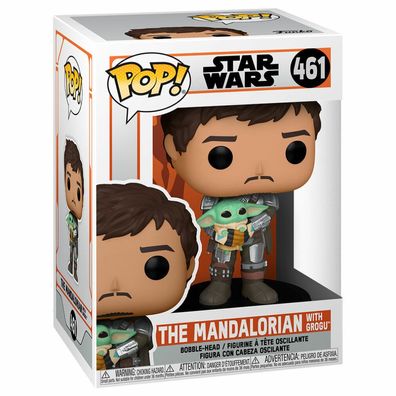 POP-Figur Star Wars Mandalorian Mando Holding Kind