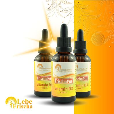 LebeFrischa natürliche Vitamin D3 Tropfen 150ml aus Lanolin 1000 I.E.