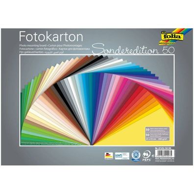 folia Fotokarton Sonderedition 50 farbsortiert 300 g/ qm 50 Blatt